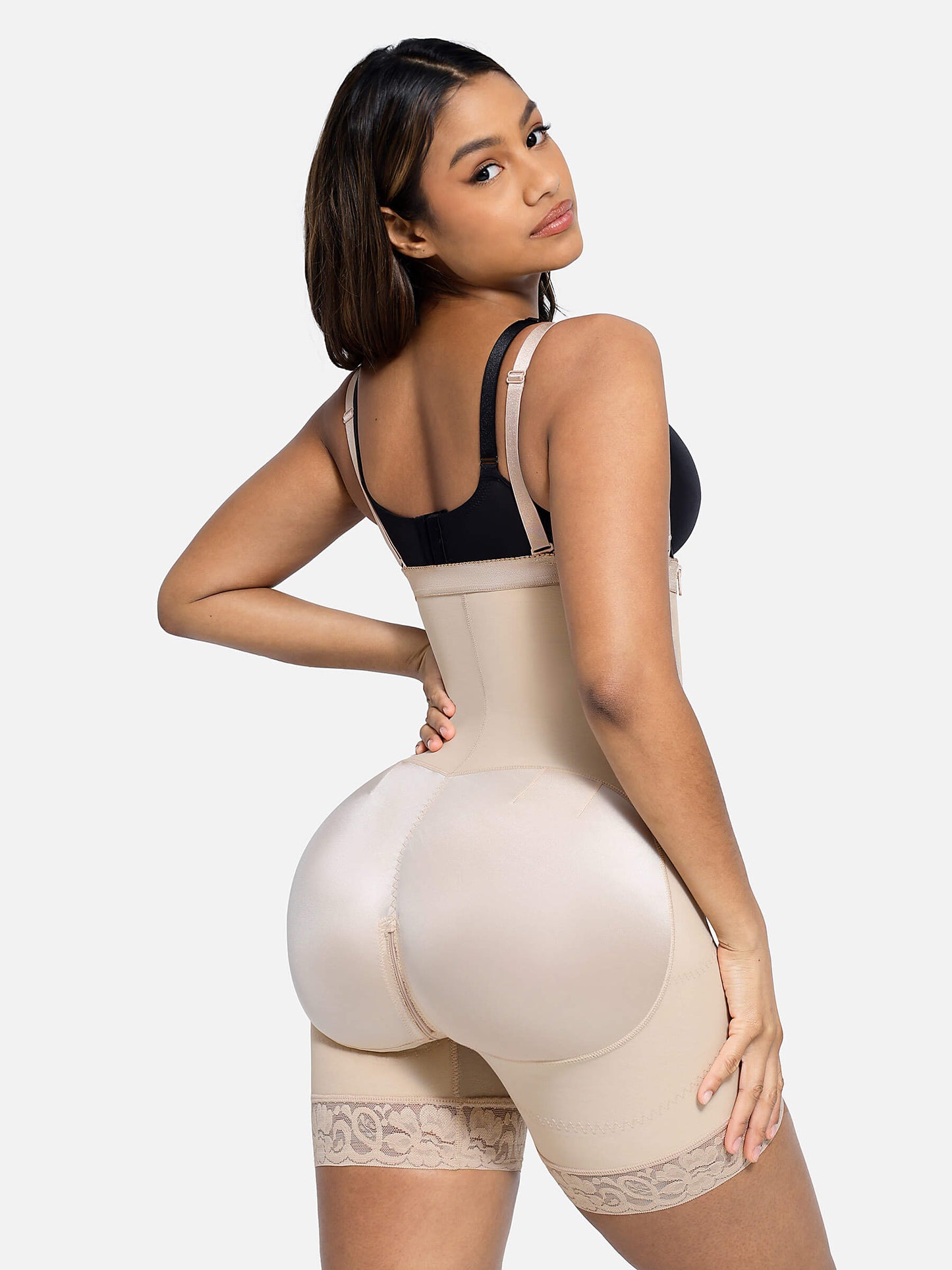 Body gainant à fermeture éclair latérale avec rehausseur de fesses