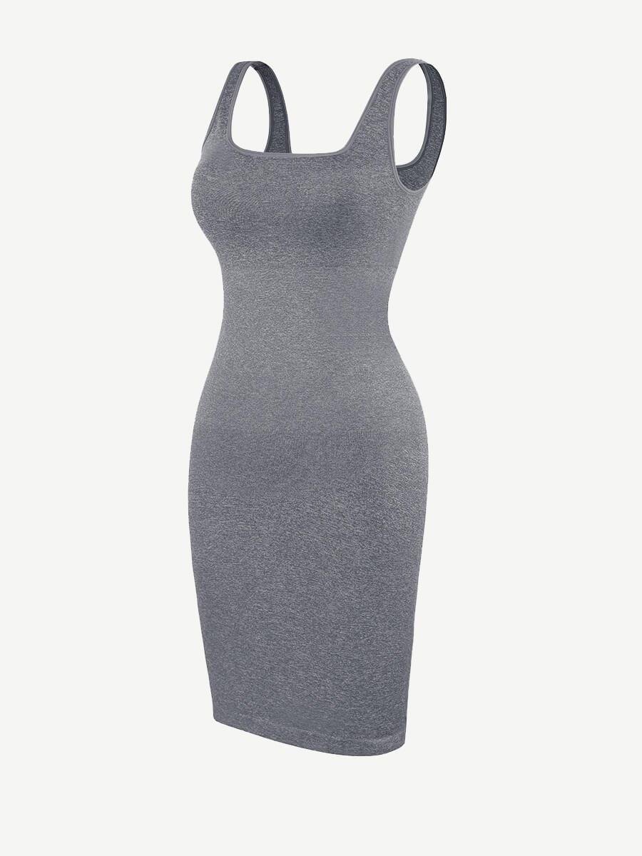 Square-neck Mini Bodycon Built-in Shaper Womenswear Comfortable Dress