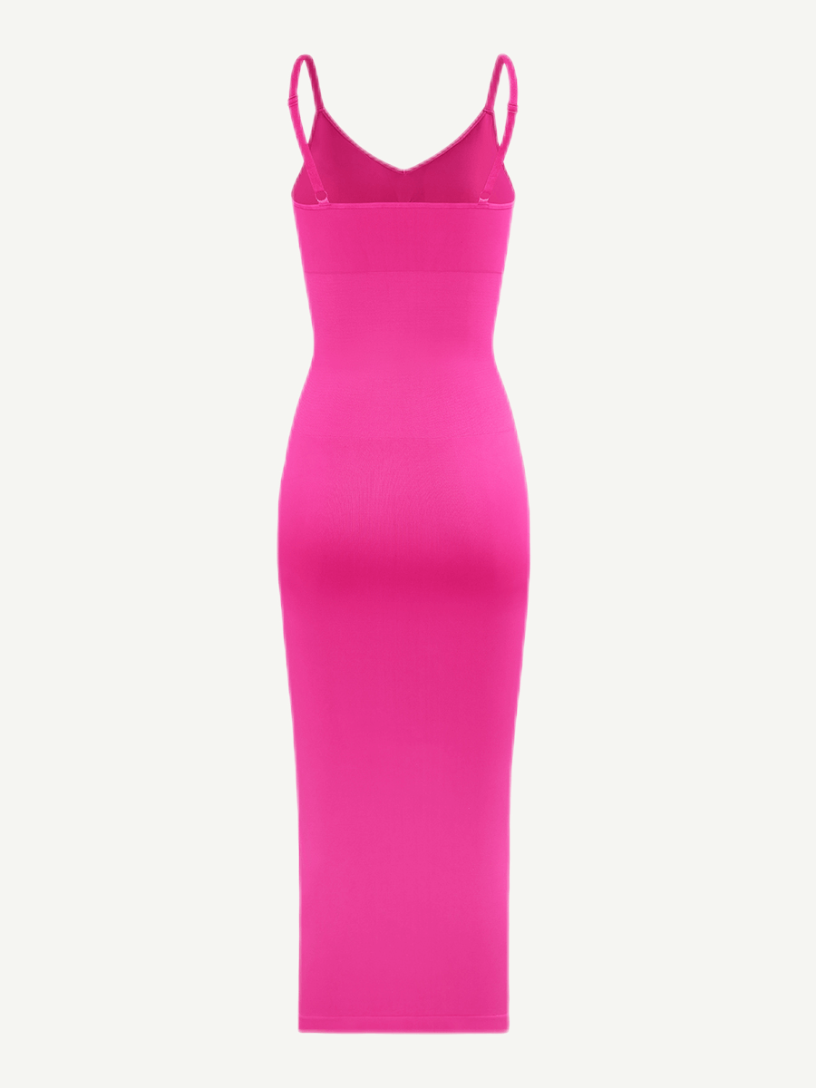 Seamless Spaghetti Strap V-neck Maxi Built-in Shaper Dress