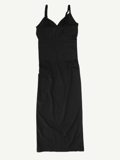 Seamless Spaghetti Strap V-neck Maxi Built-in Shaper Dress