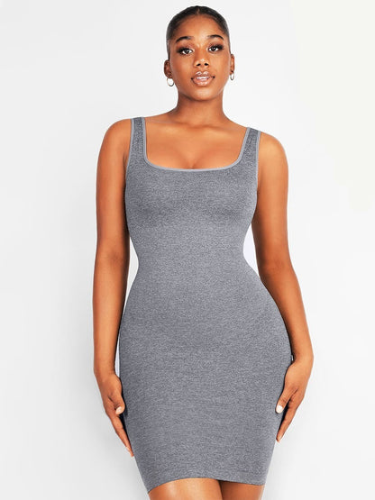 Square-neck Mini Bodycon Built-in Shaper Womenswear Comfortable Dress