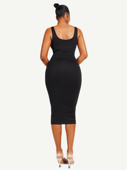 FeelinGirl Nahtloses, umweltfreundliches, großes U-Rücken-Kleid mit integriertem Shaper 