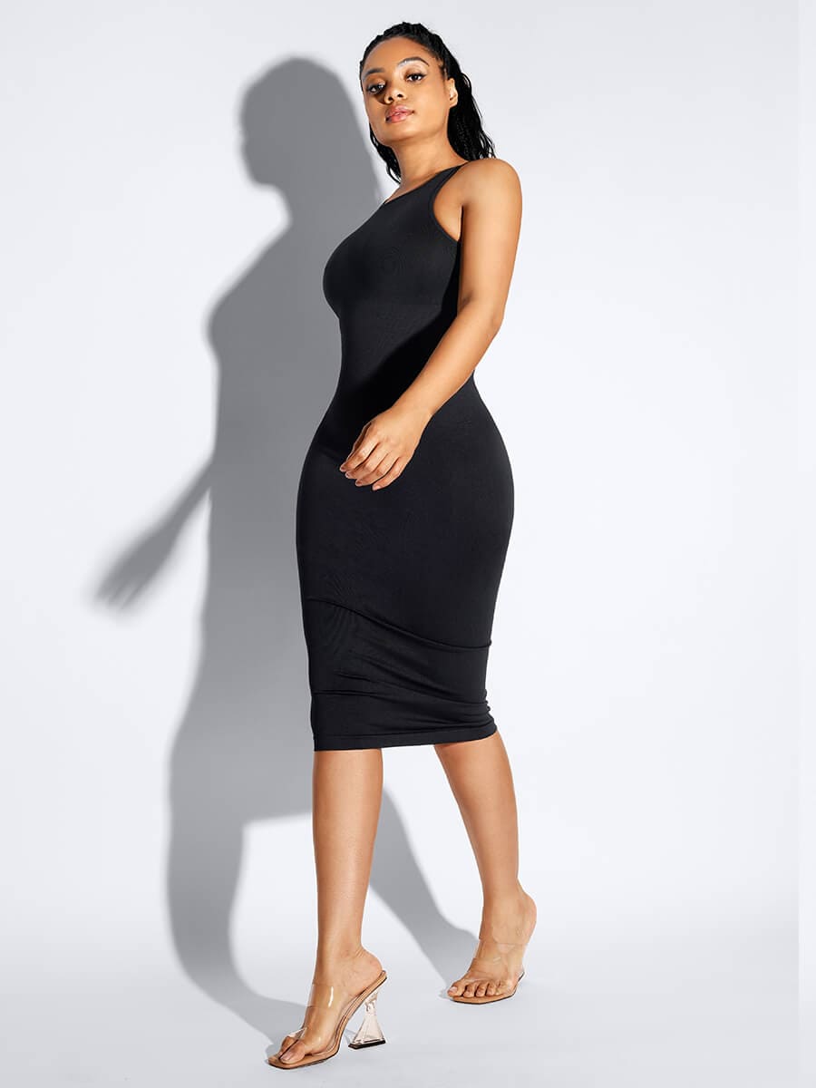 FeelinGirl Nahtloses, umweltfreundliches, großes U-Rücken-Kleid mit integriertem Shaper 