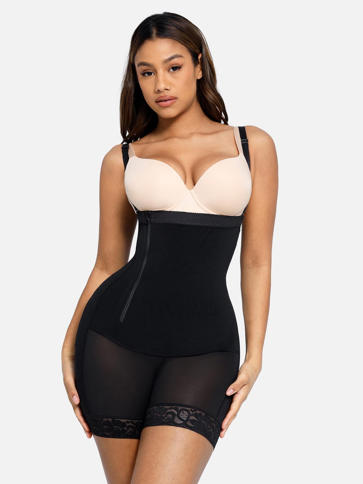 Shaper-Bodysuit mit seitlichem Reißverschluss und Po-Lifter