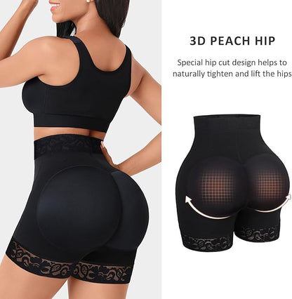 High Waist Zipper Hip Lift Lace Shorts