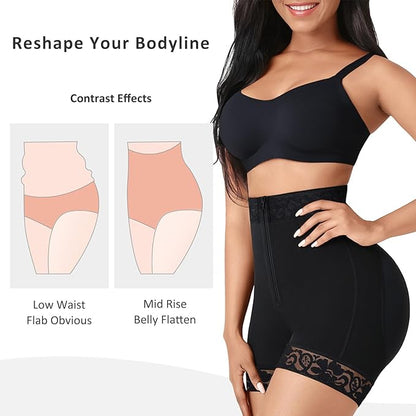 High Waist Zipper Hip Lift Lace Shorts