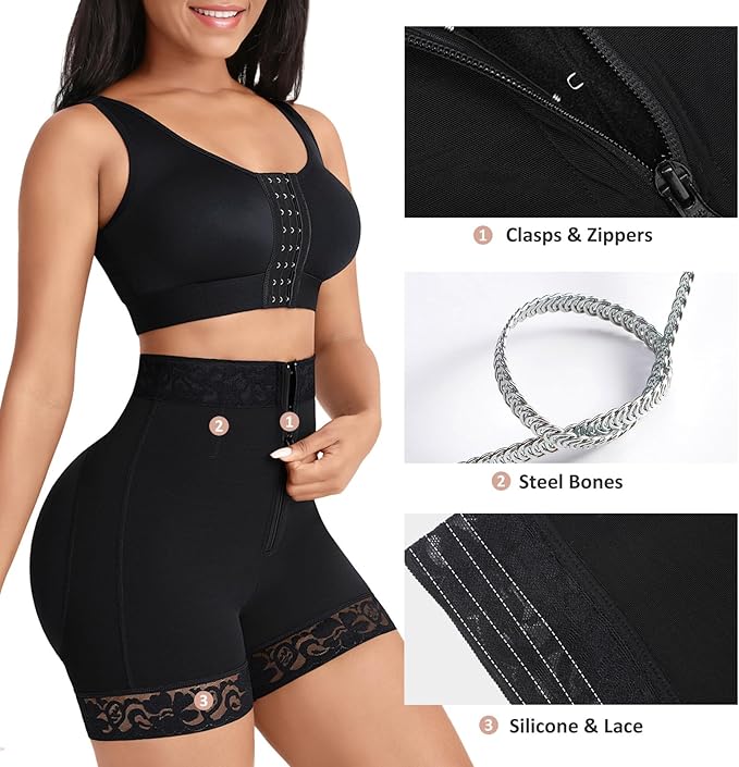 High Waist Zipper Hip Lift Lace Shorts