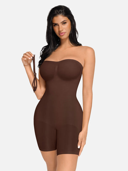 Seamless Strapless Bodysuit with Removable Straps