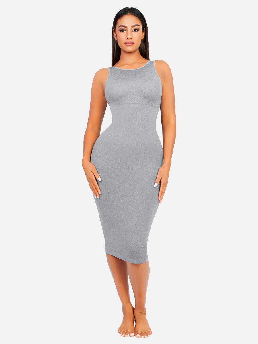 FeelinGirl Nahtloses, umweltfreundliches, großes U-Rücken-Kleid mit integriertem Shaper 