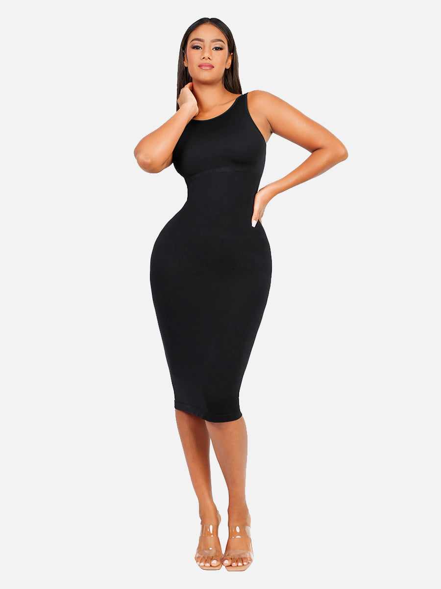 FeelinGirl Nahtloses, umweltfreundliches, großes U-Rücken-Kleid mit integriertem Shaper 