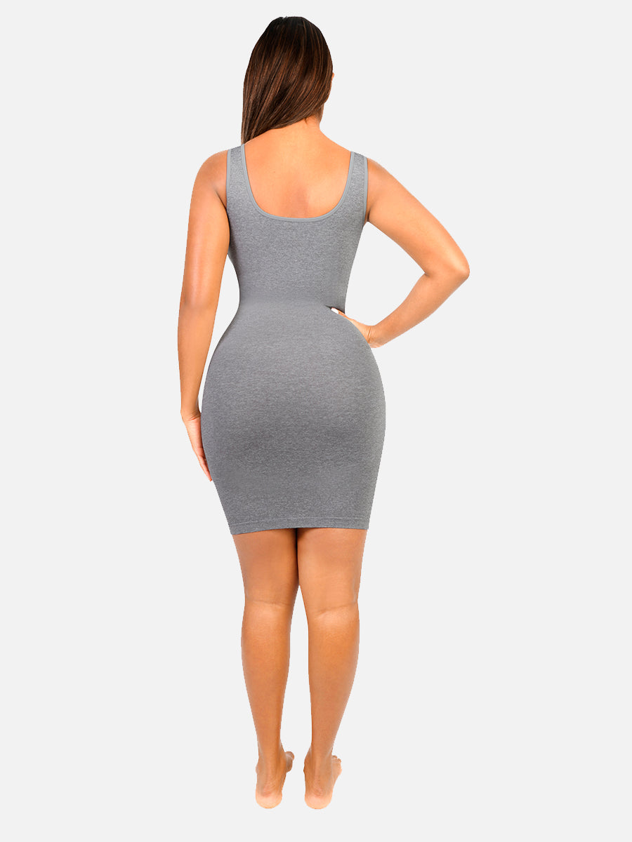 Square-neck Mini Bodycon Built-in Shaper Womenswear Comfortable Dress