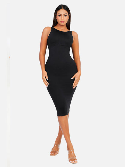 FeelinGirl Nahtloses, umweltfreundliches, großes U-Rücken-Kleid mit integriertem Shaper 