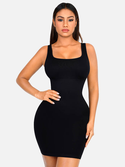 Robe moulante mini à col carré FeelinGirl pour femme avec effet gainant intégré