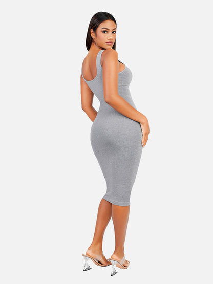 FeelinGirl Nahtloses, umweltfreundliches, großes U-Rücken-Kleid mit integriertem Shaper 