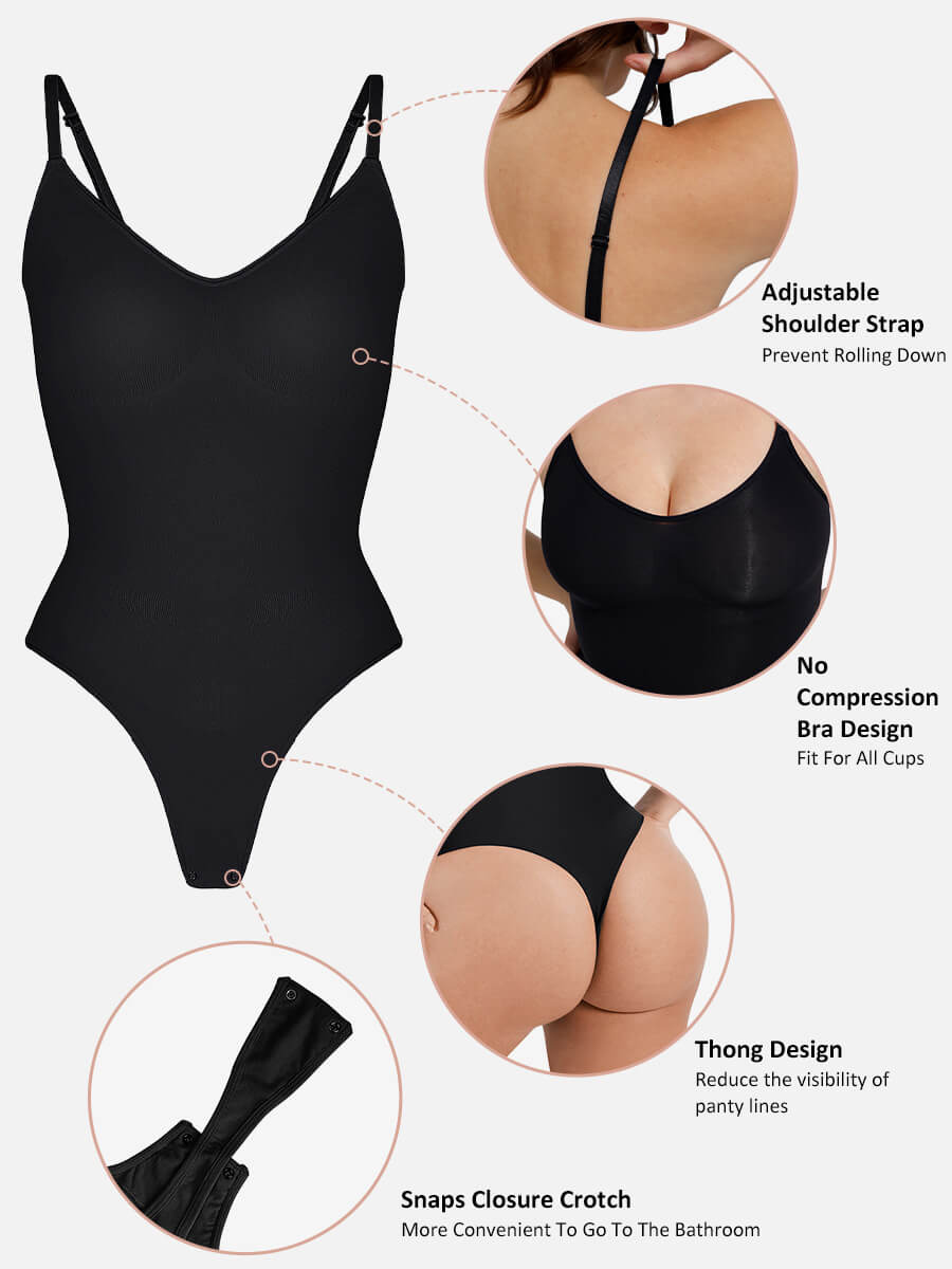 Tummy Control Seamless Thong Bodysuit