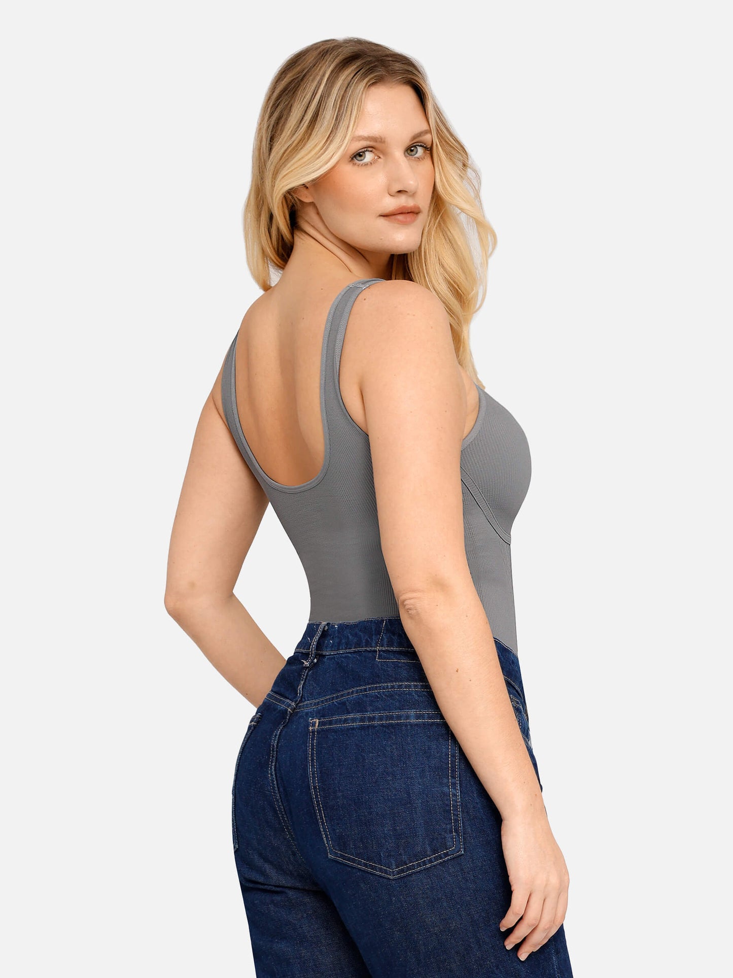 Tummy Control Slimming V Neck Thong Bodysuits