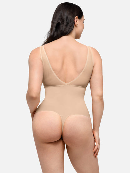 Deep V-Neck Tank Seamless Smoothing Bodysuit