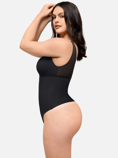 Feelingirl Nahtloser, glättender Tanktop-Bodysuit mit tiefem V-Ausschnitt