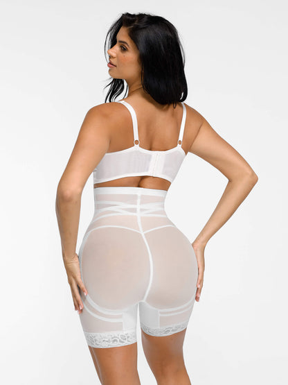 Patterned Lace Breathable Shapewear Shorts