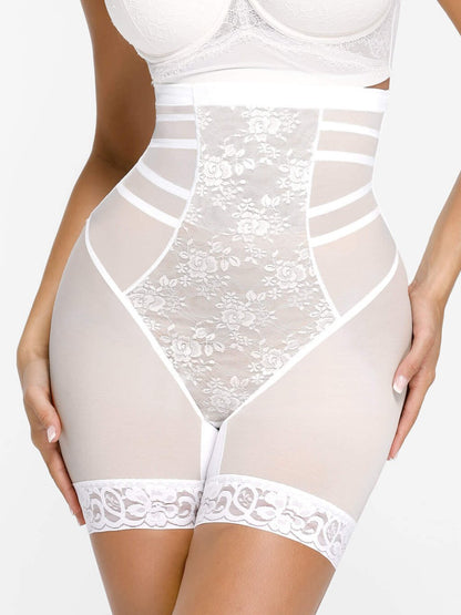 Patterned Lace Breathable Shapewear Shorts