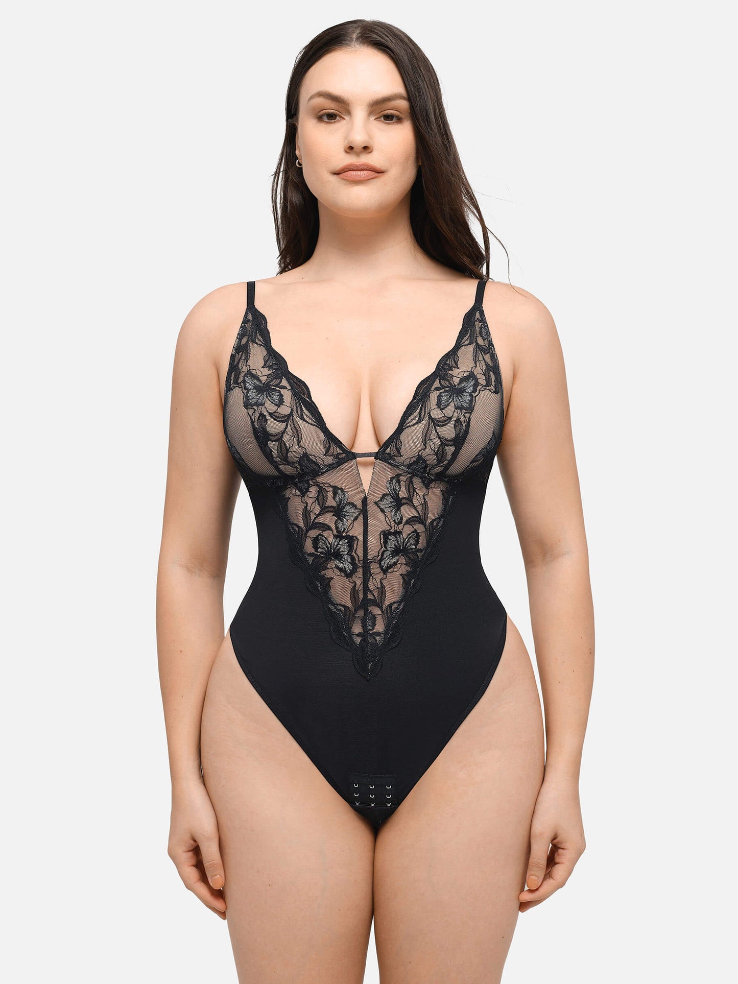 Sculpting Lace Shapewear Thong Bodysuit