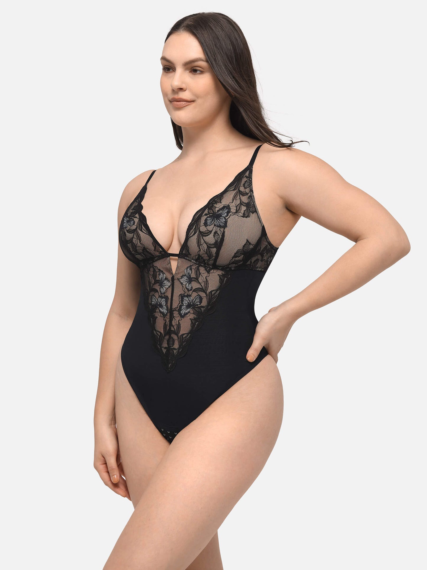 Sculpting Lace Shapewear Thong Bodysuit