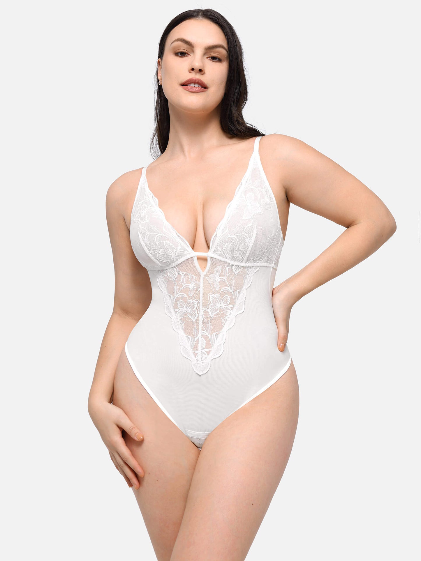 Sculpting Lace Shapewear Thong Bodysuit