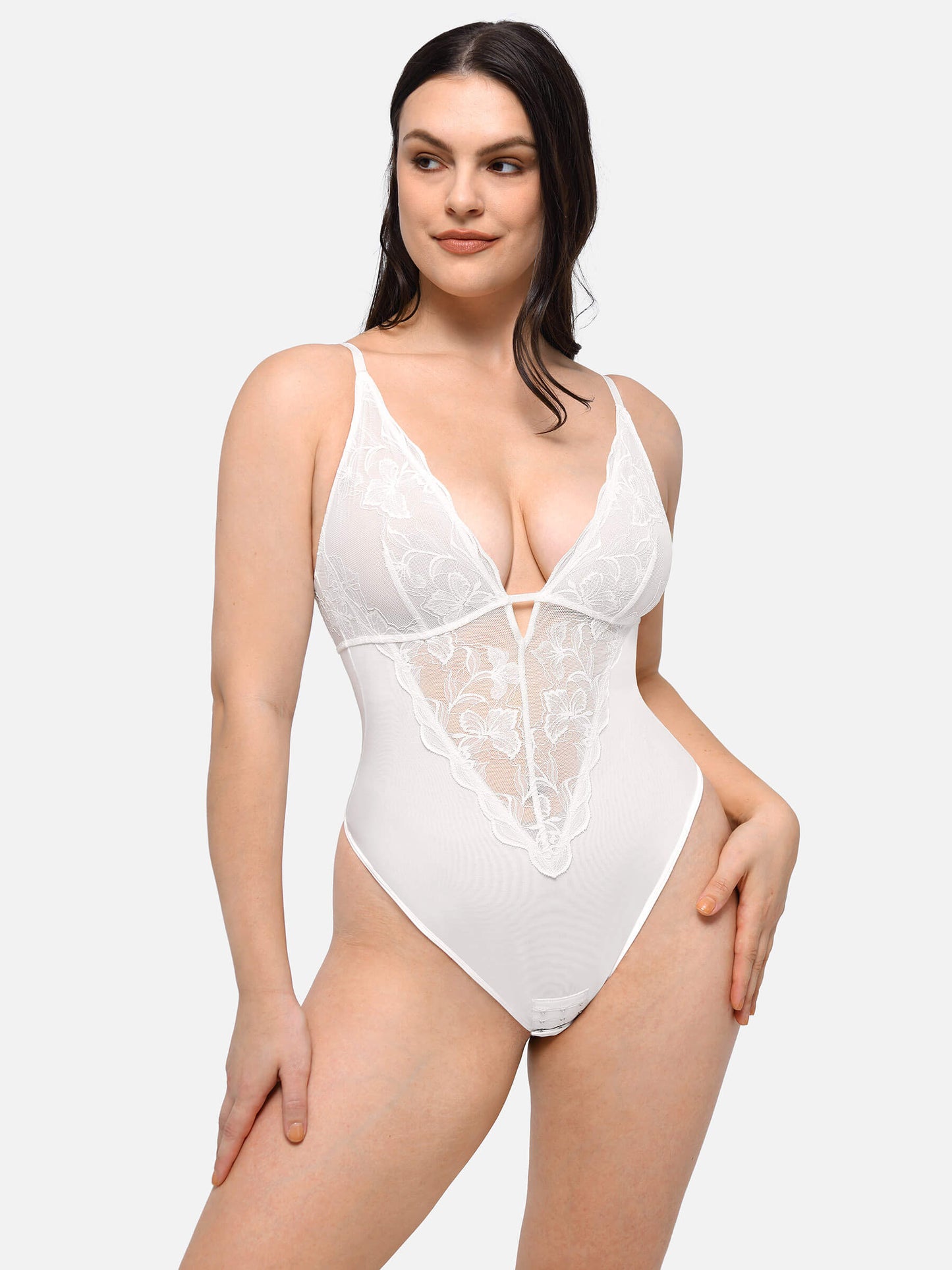 Sculpting Lace Shapewear Thong Bodysuit