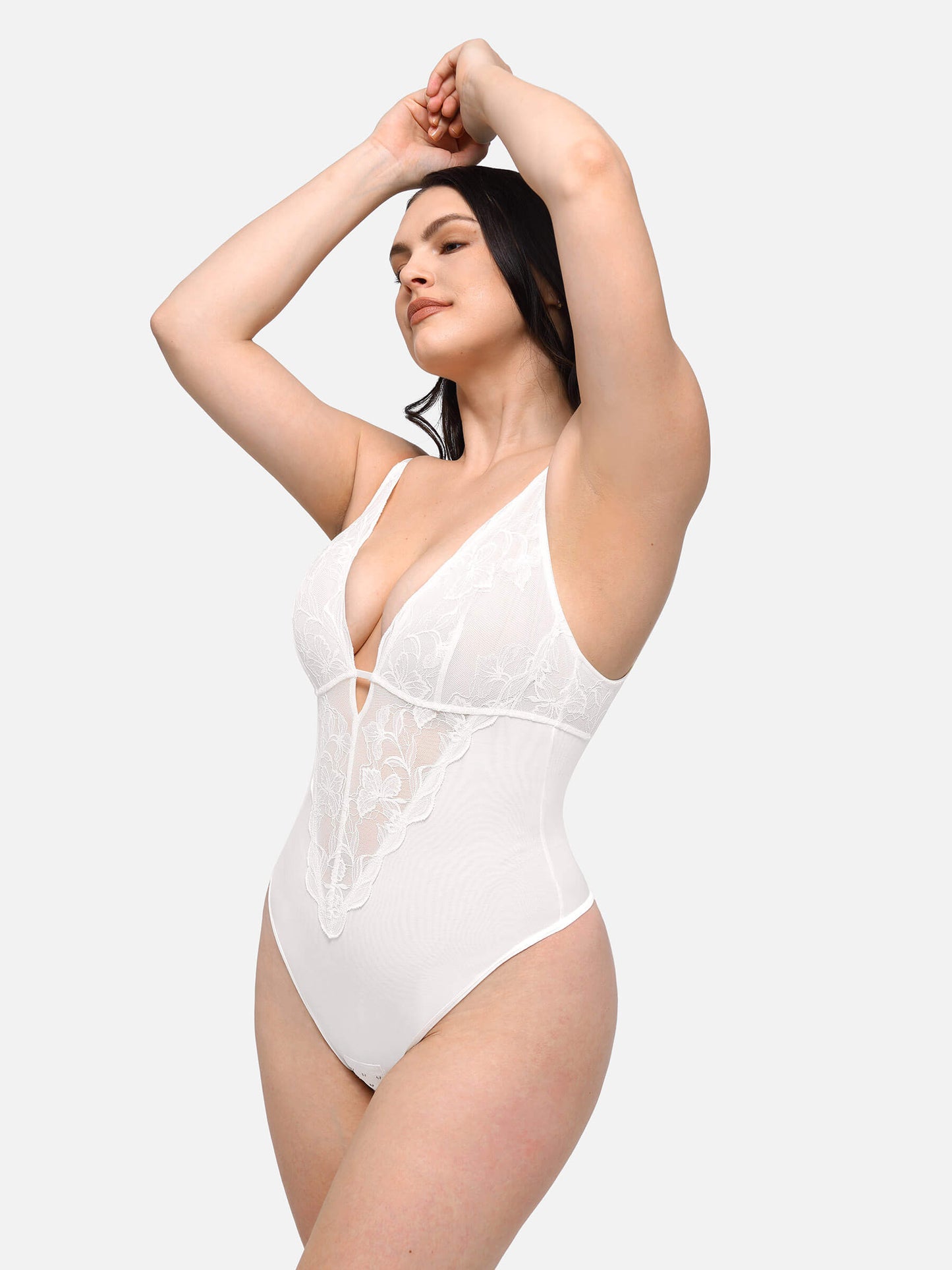 Lace Shapewear Thong Shaping Bodysuit