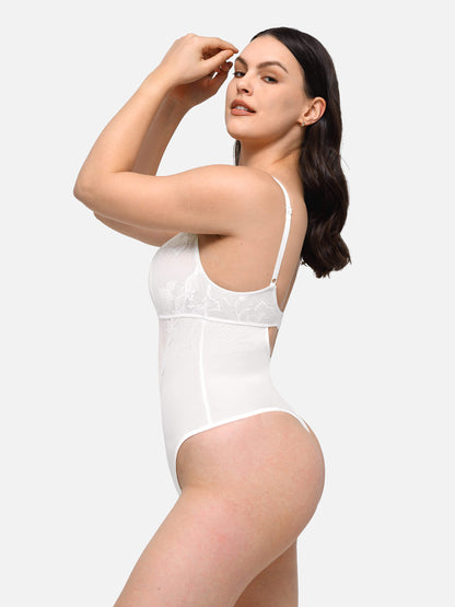 Lace Shapewear Thong Shaping Bodysuit