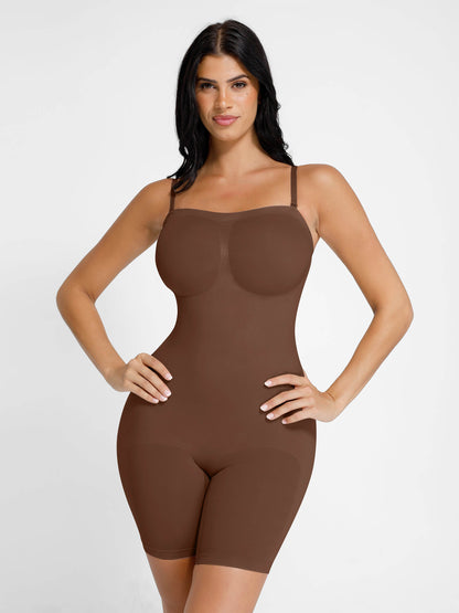 Seamless Strapless Bodysuit with Removable Straps