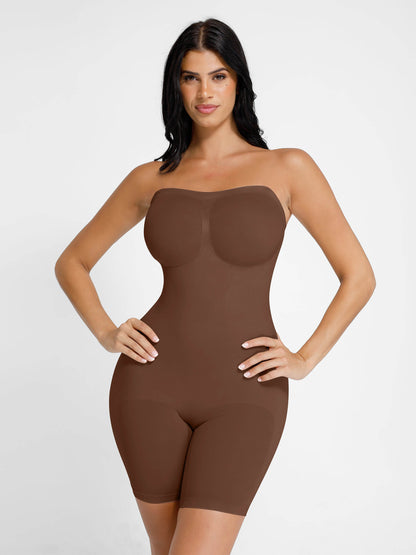 Seamless Strapless Bodysuit with Removable Straps