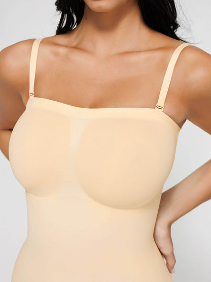 Seamless Strapless Bodysuit with Removable Straps