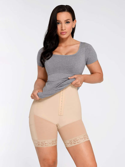 Tummy Control Bodysuit Adjustable Shaping Breathable Fabric Peach Lift