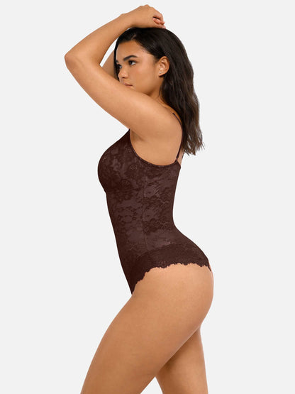 Lace V Neck Full Bodysuit