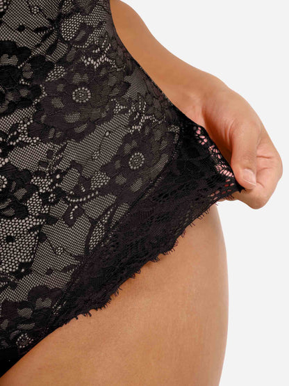 Body en dentelle à col en V