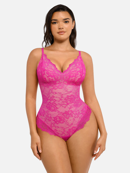 Body en dentelle à col en V