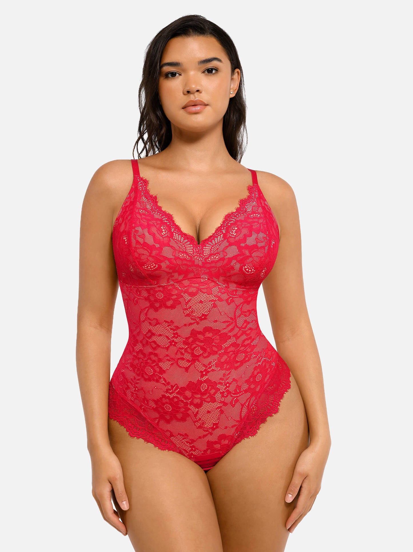 Body en dentelle à col en V