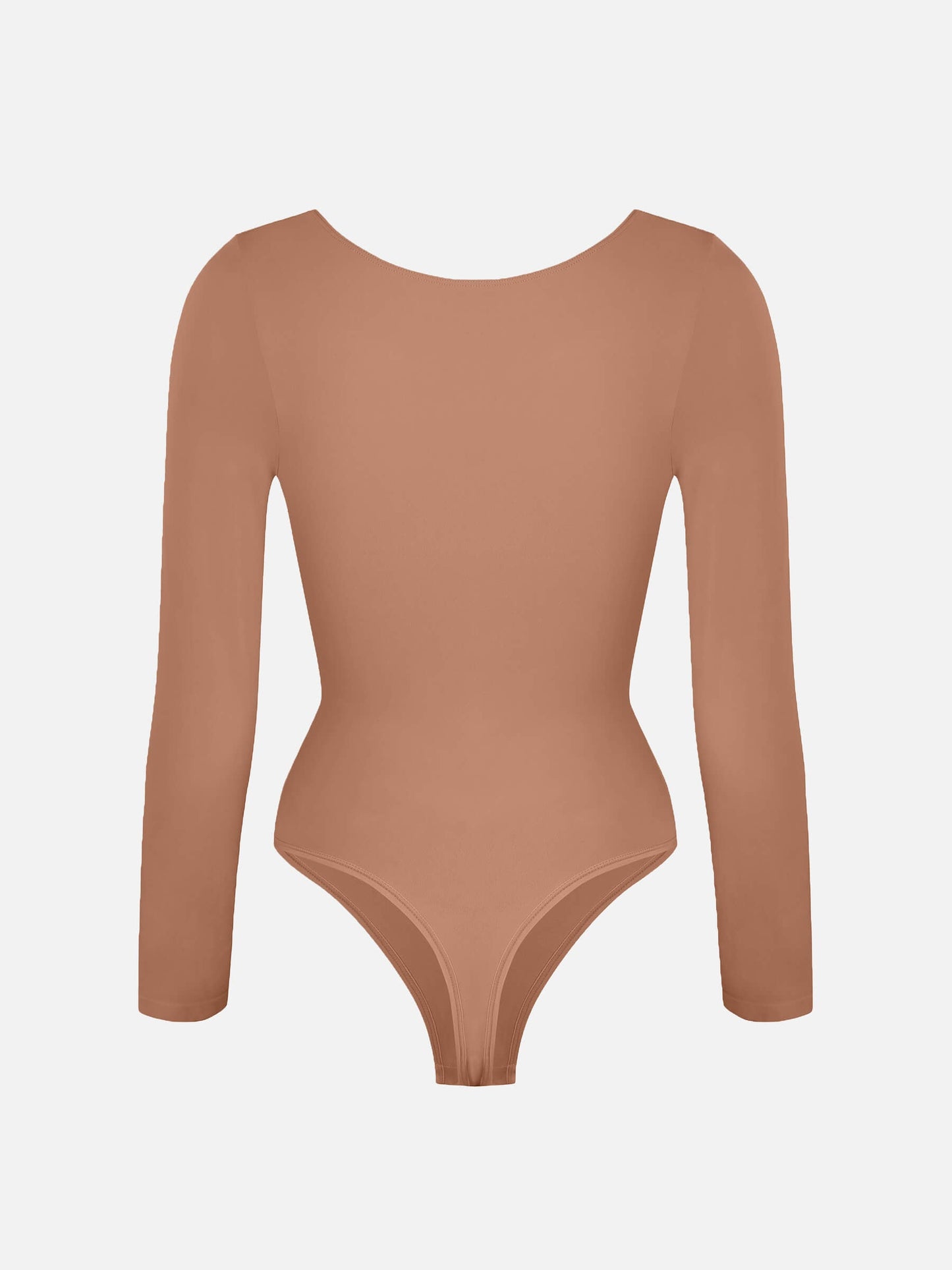 Seamless Long Sleeve Chest Support Tummy Control Thong Bodysuit