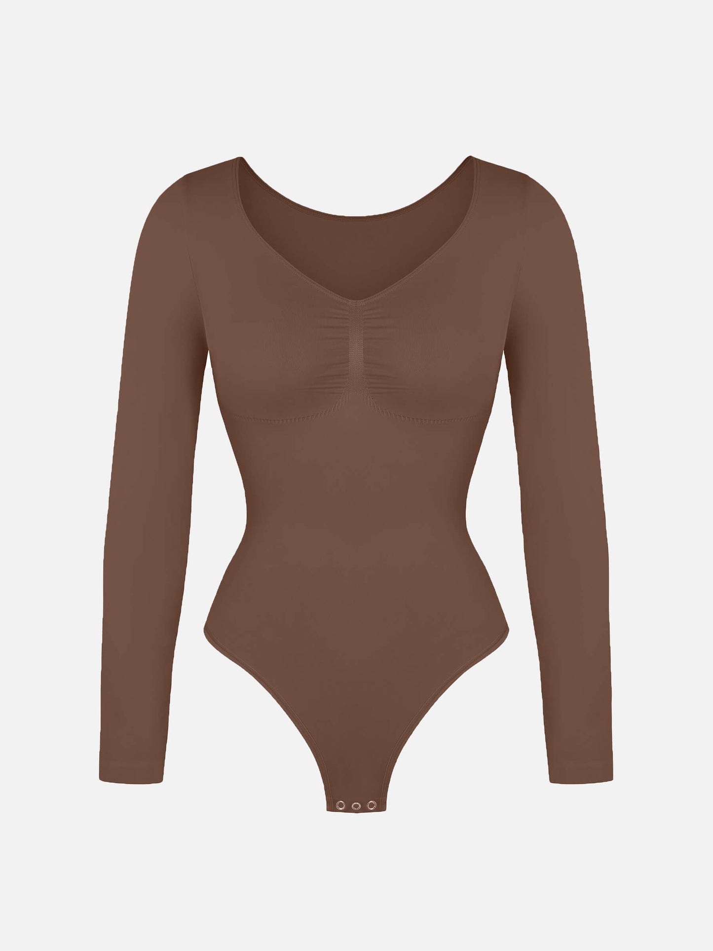 Seamless Long Sleeve Tummy Control Thong Bodysuit