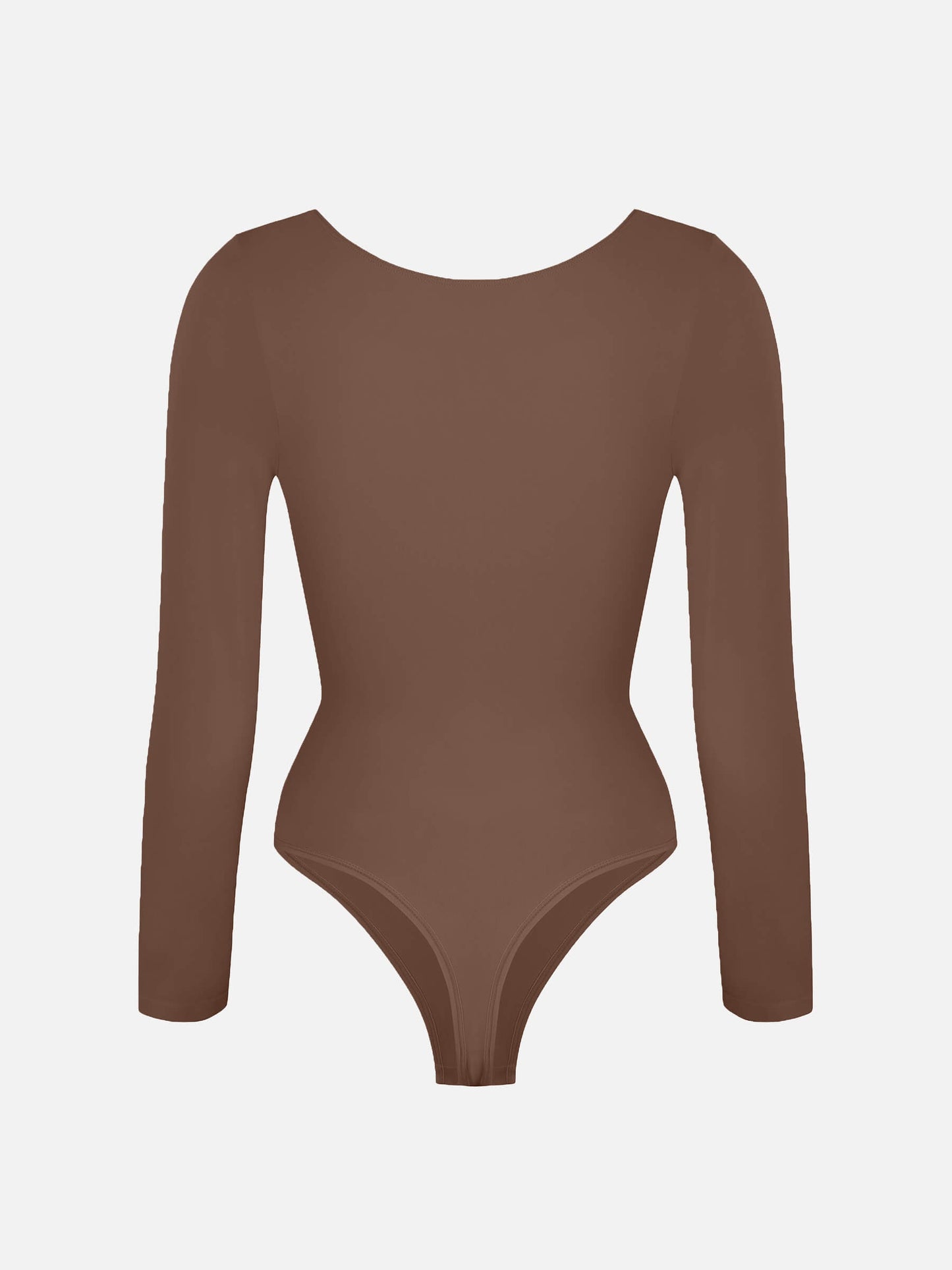 Seamless Long Sleeve Chest Support Tummy Control Thong Bodysuit