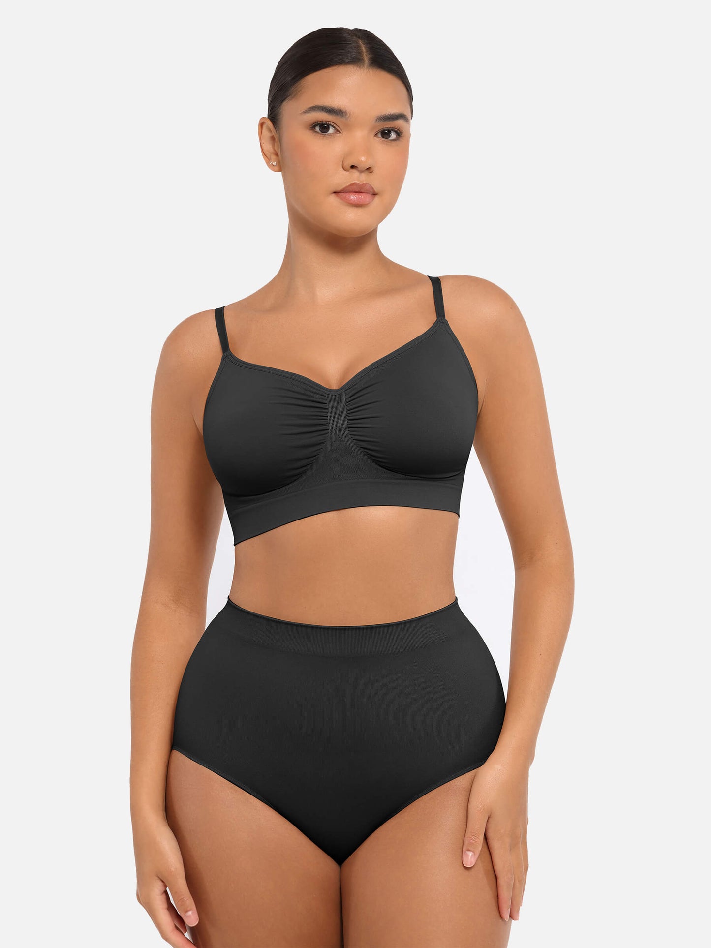 Ensemble soutien-gorge sans armature et culotte gainante sans couture 