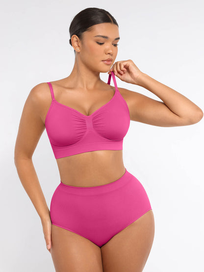 Ensemble soutien-gorge sans armature et culotte gainante sans couture 