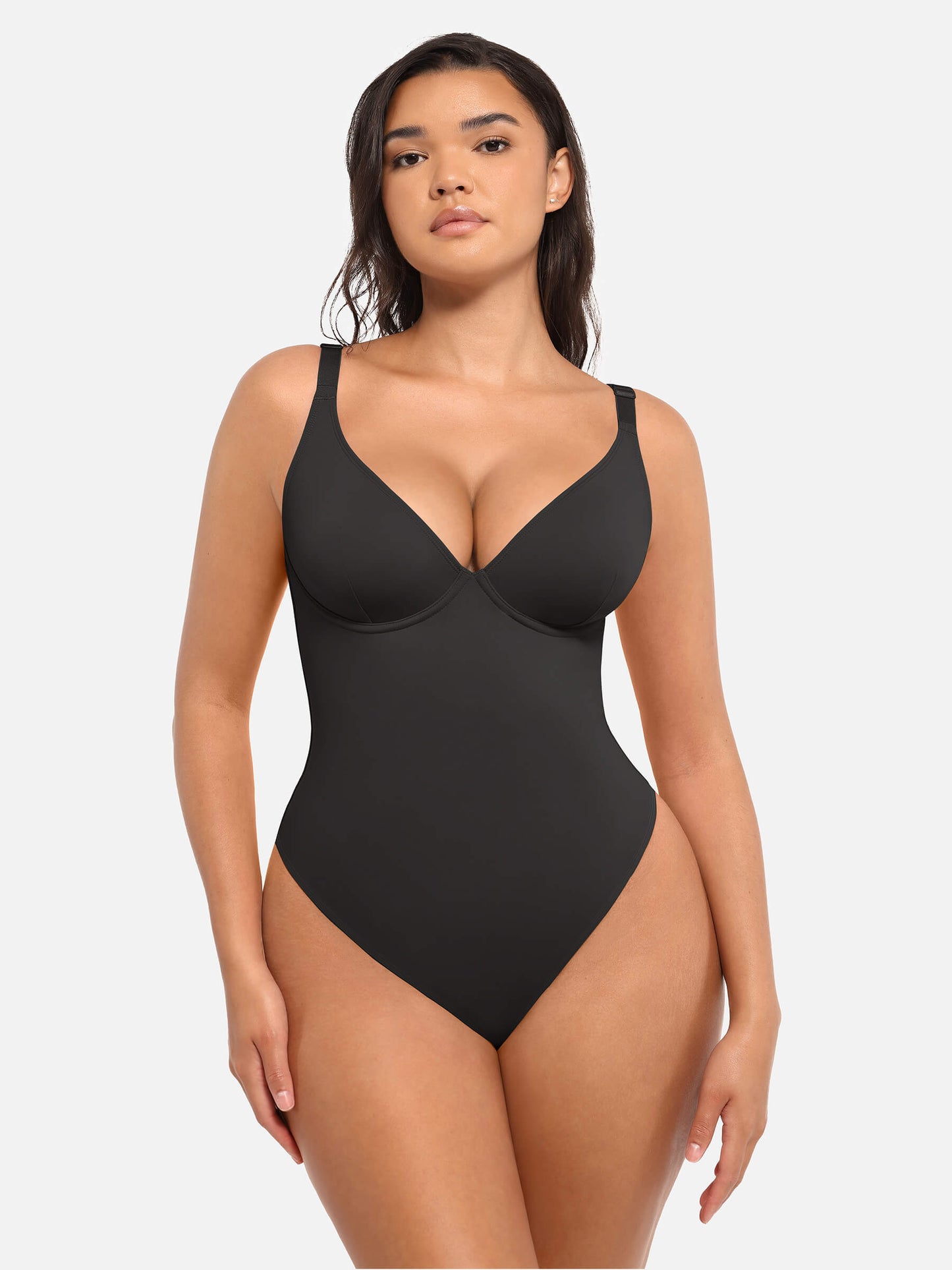 Bodysuit mit V-Ausschnitt und Bauchkontrolle