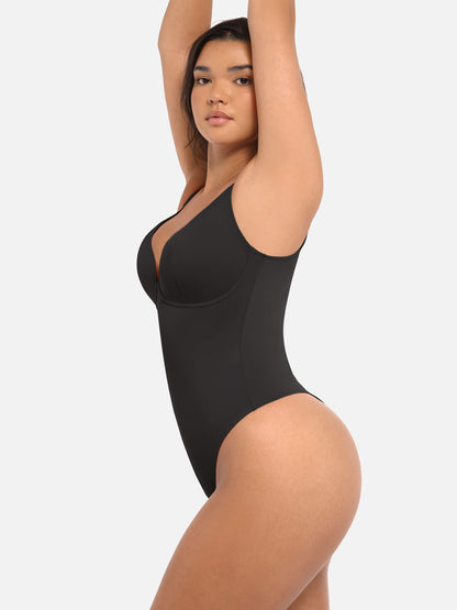 Bodysuit mit V-Ausschnitt und Bauchkontrolle