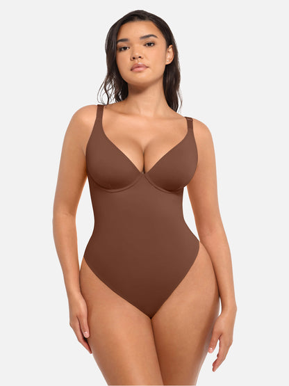 V Neck Tummy Control Bodysuit