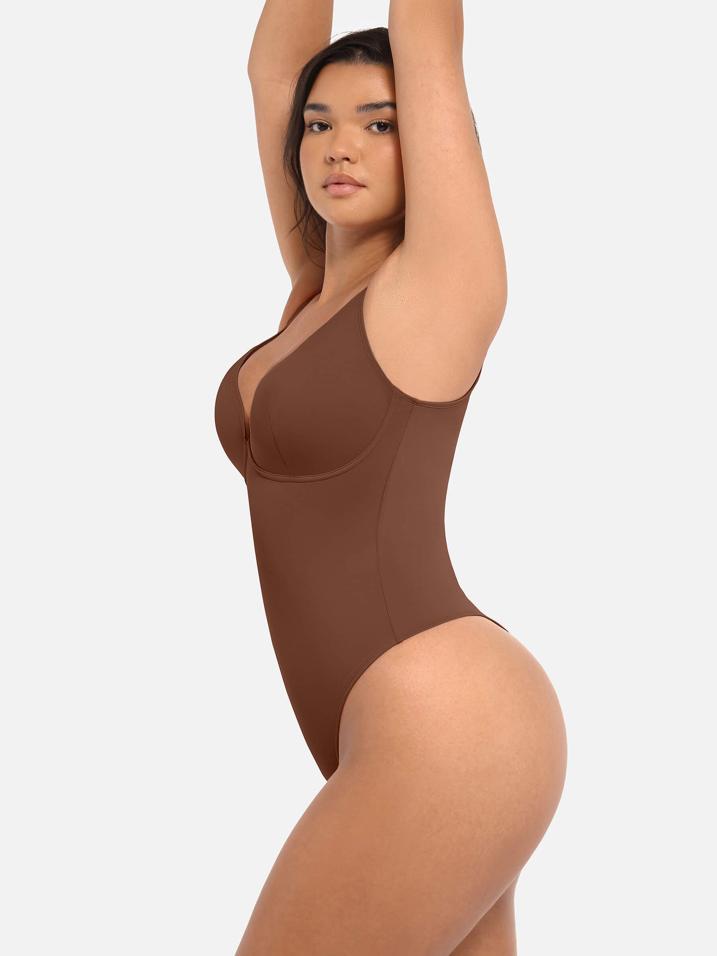 Bodysuit mit V-Ausschnitt und Bauchkontrolle