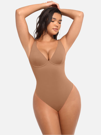 Bodysuit mit V-Ausschnitt und Bauchkontrolle