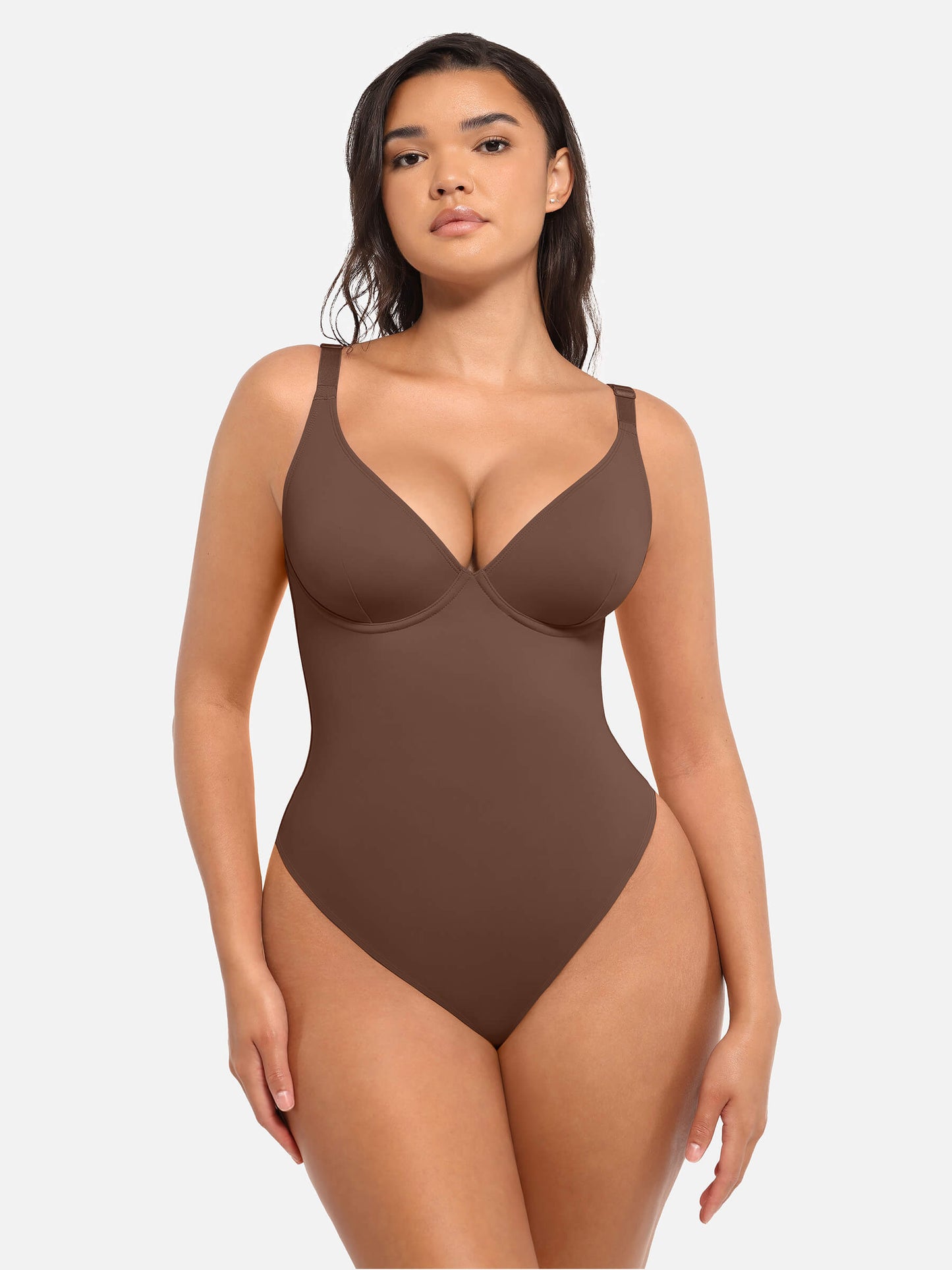 Bodysuit mit V-Ausschnitt und Bauchkontrolle