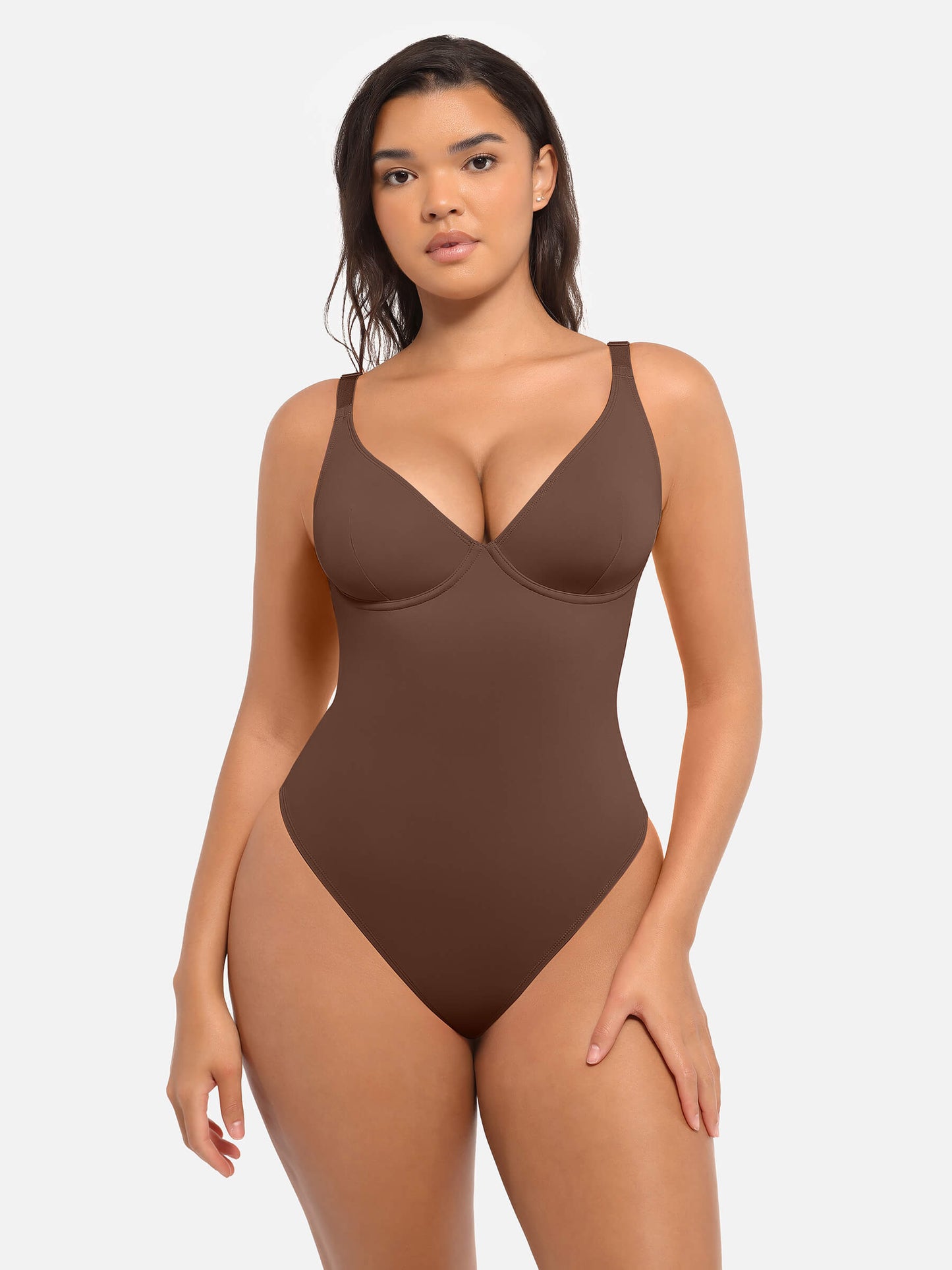 Bodysuit mit V-Ausschnitt und Bauchkontrolle